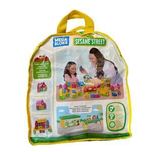 Sesame Street Alphabet Mega Blocks 66 Blocks in Bag (incomplete)